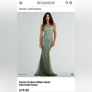 green windsor prom dress